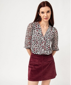 GEMO Chemise imprimée à manches 34 en voile femme Imprimé
