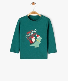 GEMO Tee-shirt manches longues imprimé spécial Noël bébé garçon Vert