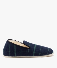 GEMO Chaussons homme dessus à carreaux et fourrés en laine vert standard