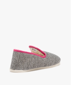 chaussons femme pantoufles dessus en maille et interieur fourre sherpa gris standardE373601_4