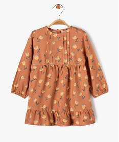 GEMO Robe à manches longues à motifs fleuris bébé fille Brun