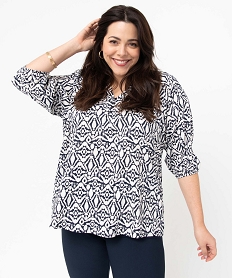 GEMO Blouse imprimée à manches 34 femme grande taille Imprimé