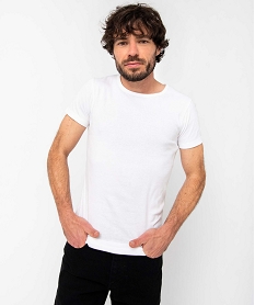 GEMO Tee-shirt homme à manches courtes et col rond en coton biologique (lot de 2) blanc standard