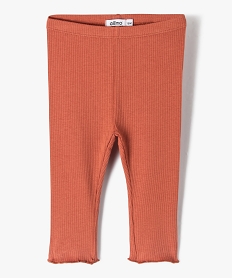 legging en maille cotelee avec bas fronce bebe fille orange leggingsE376401_1