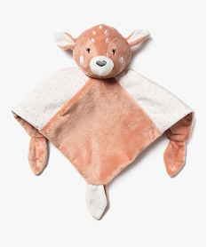 doudou plat avec tete de biche bebe roseE377101_1