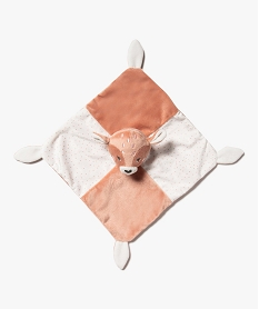 doudou plat avec tete de biche bebe roseE377101_2