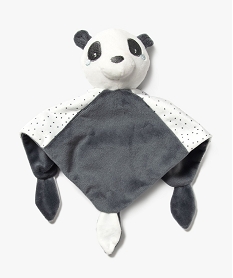 Mini doudou plat panda gris et blanc I Cadeau naissance idéal