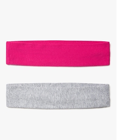 GEMO Bandeau à cheveux en jersey fille (lot de 3) rose vif