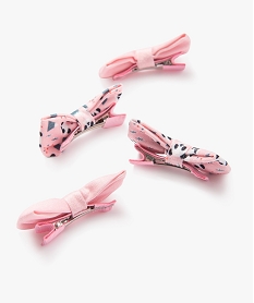 pince a cheveux avec nœud et imprime panda fille (lot de 4) roseE380001_2