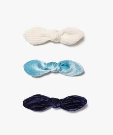 barrettes a cheveux en velours fille (lot de 3) bleuE380201_1