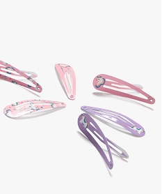 barrettes clic-clac motif licornes fille (lot de 6) violetE380301_2