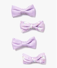 GEMO Pince à cheveux avec nœud et imprimé licorne fille (lot de 4) violet standard