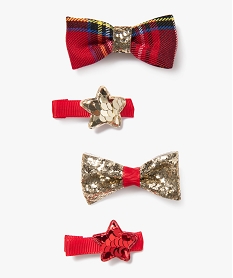 GEMO Pince à cheveux spécial Noël fille (lot de 3) rouge standard