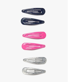 GEMO Barrette à cheveux pailletées fille (lot de 6) rose vif