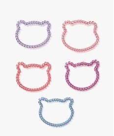 GEMO Élastique à cheveux torsadé tête de chat irisé (lot de 5) Multicolore