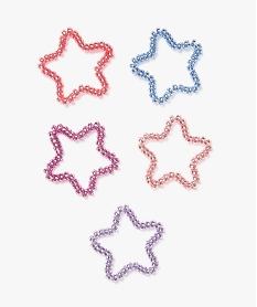 GEMO Élastique à cheveux torsadé irisé forme étoile (lot de 5) Multicolore