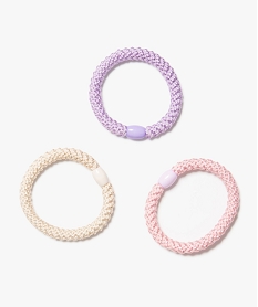 elastique a cheveux tresse avec perle fille (lot de 3) violetE382601_3