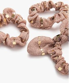 chouchou a paillettes dorees fille (lot de 3) jaune accessoires cheveuxE383201_2