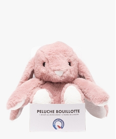 GEMO Peluche bouillotte lapin à chauffer au micro-ondes rose standard