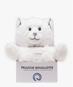 GEMO Peluche bouillotte chat à chauffer au micro-ondes blanc standard