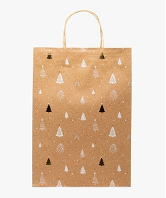 sac cadeau en papier special noel a motifs sapins brunE389901_1