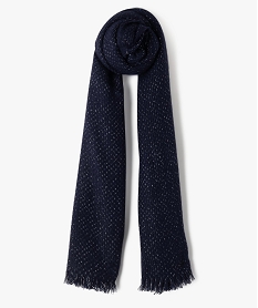 GEMO Echarpe femme en maille fantaisie pailletée navy