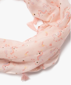 foulard snood avec motifs licornes et etoiles scintillantes fille rose foulards echarpes et gantsE398101_2