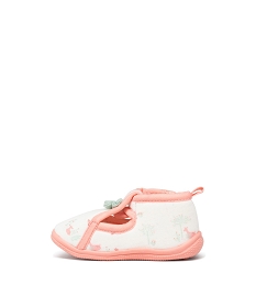 chaussons imprimes animaux a scratch bebe rose standardE401101_3