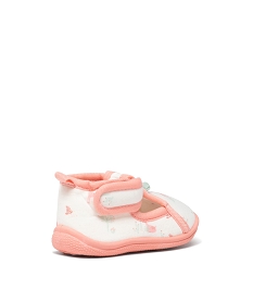 chaussons imprimes animaux a scratch bebe rose standardE401101_4