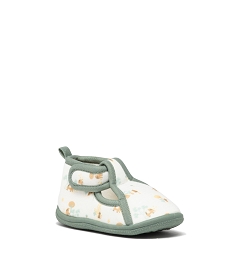 chaussons imprimes jungle a scratch bebe vert standardE401201_2