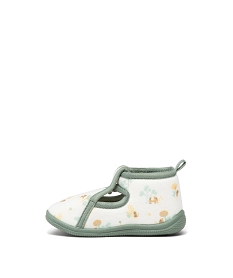 chaussons imprimes jungle a scratch bebe vert standardE401201_3