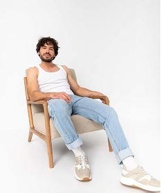 debardeur homme a col rond en coton biologique (lot de 2) blanc standard tee-shirts et debardeursE407201_2