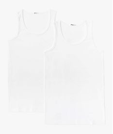 debardeur homme a col rond en coton biologique (lot de 2) blanc standard tee-shirts et debardeursE407201_4