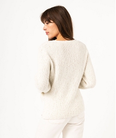 pull col v paillete femme beigeE409801_3