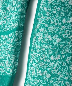 foulard en voile fleuri a fines rayures brillantes femme vert standard autres accessoiresE413201_2