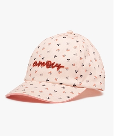 GEMO Casquette à motifs cerises avec message fille imprime multicolore