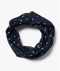 GEMO Foulard forme snood à motifs fleuris fille Bleu