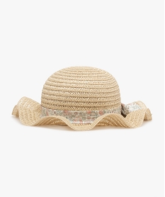 chapeau de paille avec foulard fleuri bebe fille beigeE416701_1