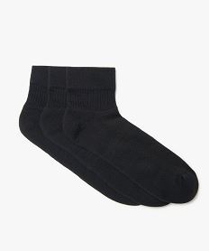 GEMO Socquettes garçon avec intérieur bouclette (lot de 3) noir standard