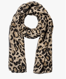 foulard fleuri a cœurs brillants femme bleu standard foulardsE419201_1