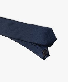 cravate fine en satin uni homme bleuE420501_2