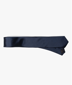 cravate fine en satin uni homme bleuE420501_3