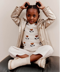 GEMO Pull douillet à motifs fleuris fille - LuluCastagnette Beige