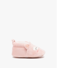 chaussons de naissance bebe fille en velours uni en forme de chat rose chaussures de naissanceE430801_1