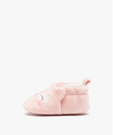 chaussons de naissance bebe fille en velours uni en forme de chat rose chaussures de naissanceE430801_3