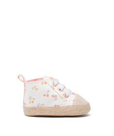 chaussons de naissance bebe fille a motif fleuri boheme blancE430901_1