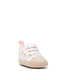 chaussons de naissance bebe fille a motif fleuri boheme blanc standard chaussures de naissanceE430901_2