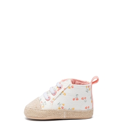 chaussons de naissance bebe fille a motif fleuri boheme blanc standard chaussures de naissanceE430901_3
