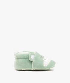 chaussons de naissance bebe garcon hippopotame en velours vert chaussures de naissanceE431501_1