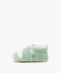 chaussons de naissance bebe garcon hippopotame en velours vert chaussures de naissanceE431501_3